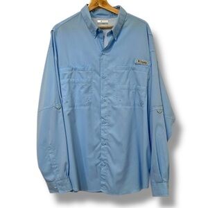 Columbia Men’s PFG Tamiami II Long Sleeve Shirt Size XL Sail Blue Fishing